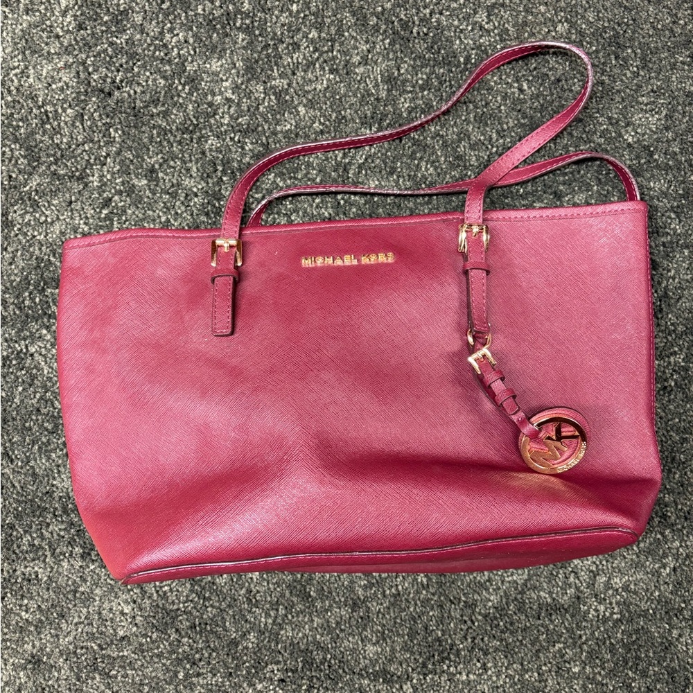 Michael Kors Burgundy Tote Bag